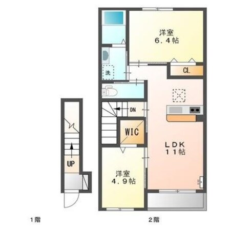 日比野駅 徒歩8分 2階の物件間取画像